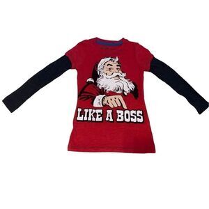 Lol Vintage Glitter Santa Clause Shirt Girls Xs Christmas